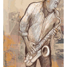 Jazz Musician on Street Duvet Cover Set