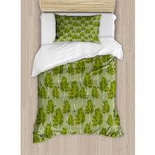 Forest Scene of Trees Art Duvet Cover Set