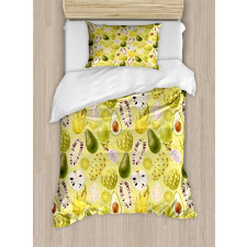 Avocados Dragon Fruit Guava Duvet Cover Set