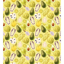 Avocados Dragon Fruit Guava Duvet Cover Set