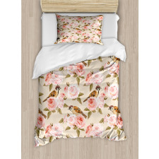 Victorian Style Rose Flowers Duvet Cover Set