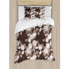 Top View Abstract Blossoms Duvet Cover Set