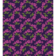 Retro Style Violet Flora Duvet Cover Set