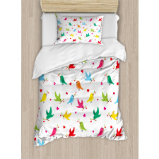Heart Branches Colorful Duvet Cover Set