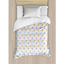 Doodle Flowers Symmetry Art Duvet Cover Set