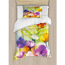 Vivid Gerbera Bloom Spring Duvet Cover Set