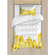 Watercolor Sunflowers Duvet Cover Set