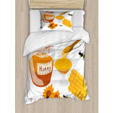 Spoon Jar and Sunflowers Duvet Cover Set