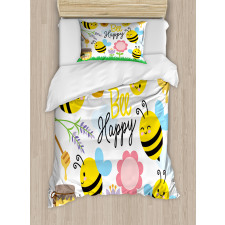 Bee Happy Spring Garden Duvet Cover Set