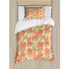 Old Times Design Flowers Duvet Cover Set