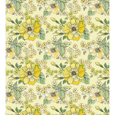 Watercolor  Leaves Blossom Duvet Cover Set