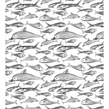 Sketch of Underwater Lives Duvet Cover Set