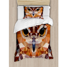 Geometric Mosaic Owl Art Duvet Cover Set