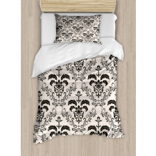 Bicolored Botany Damask Duvet Cover Set