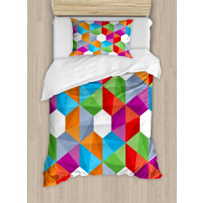 Retro Mosaic Triangle Duvet Cover Set