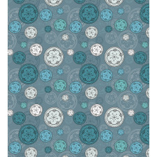 Circles Flowers Graphic Duvet Cover Set