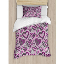 Stripe Circle Romance Motif Duvet Cover Set