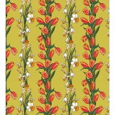 Tulips and Daffodils Pattern Duvet Cover Set