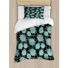 Vintage Style Budding Roses Duvet Cover Set