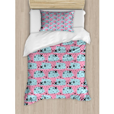 X and O Motifs Spot Duvet Cover Set