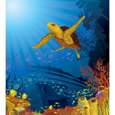 Coral Reef Fish Turtle Duvet Cover Set