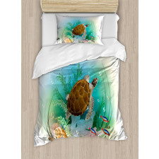 Sea Turtles Underwater Duvet Cover Set