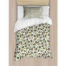 Lazy Animal Monstera Duvet Cover Set