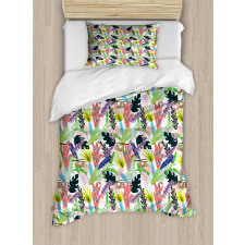 Monstera Leaves Graphic Duvet Cover Set