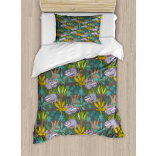 Jungle Plants Leaves Duvet Cover Set