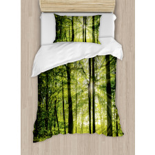 Sunny Forest Springtime Duvet Cover Set