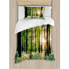 Sunny Forest Blossoms Duvet Cover Set