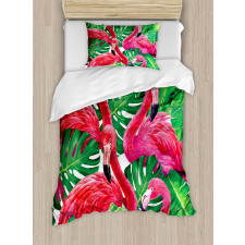 Retro Exotic Leaves Duvet Cover Set