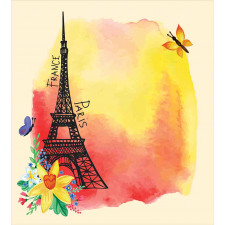 Romantic Floral Eiffel Duvet Cover Set