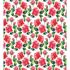 Watercolor Fresh Blossoms Duvet Cover Set