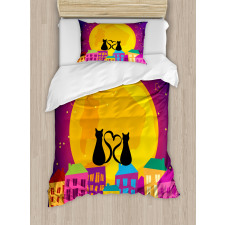 Cats on the Roof Heart Duvet Cover Set