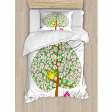 Heart Shape Tree Blossom Duvet Cover Set