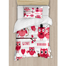 Romantic Owls Arrows Duvet Cover Set