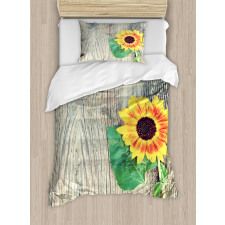 Wood Board Bouquet Duvet Cover Set