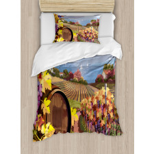 Cartoon Vineyard Grapes Duvet Cover Set