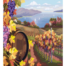Cartoon Vineyard Grapes Duvet Cover Set