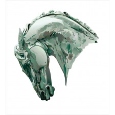 Green Stain Horse Head Duvet Cover Set