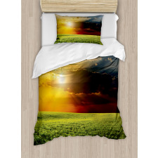 Dark Clouds Sunset Duvet Cover Set