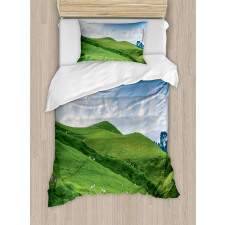 Sheep and Blue Sky Duvet Cover Set