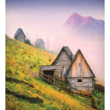 Wooden Houses Mountain Duvet Cover Set