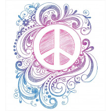 Peace Sign and Swirls Duvet Cover Set