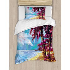 Summer Blossom Trees Duvet Cover Set