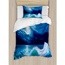 Moonlight over Wavy Sea Duvet Cover Set