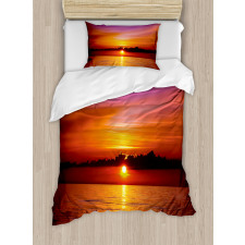 Colorful Beach Sunset Duvet Cover Set