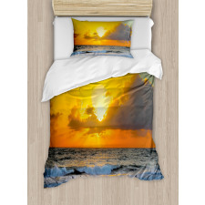 Sunset Beach in Brazil City Duvet Cover Set