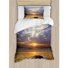 Sunbeams Cloudy Sky Sea Duvet Cover Set